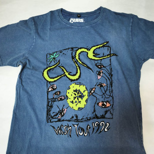 The Cure - Wish Tour '92 Official Unisex Stone Wash T-Shirt ( Men S, M, L) ***READY TO SHIP from Hong Kong***